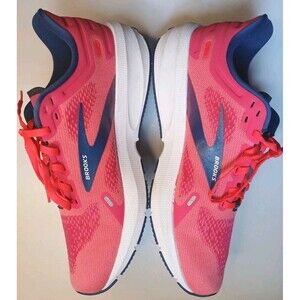 Brooks Launch Womens Sz 9.5 Pink/Cobalt Athletic Comfort Running Shoes EUC $110